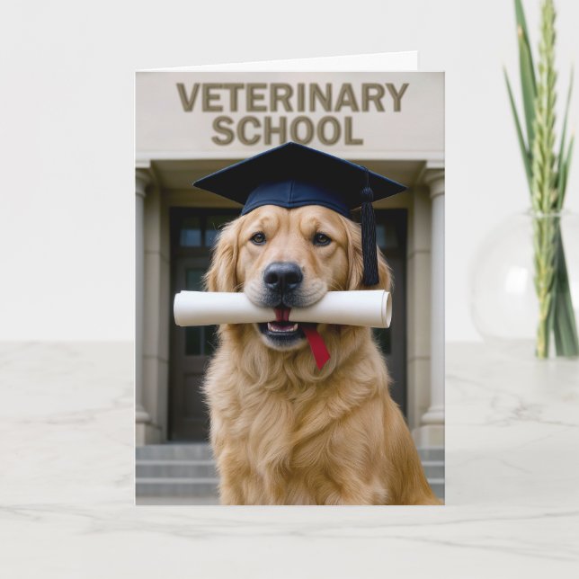 Dog Graduate From Veterinary School Card (Front)