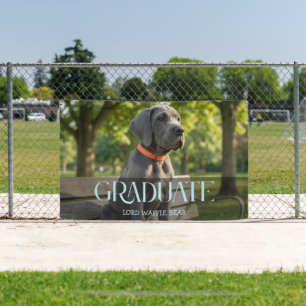 Dog Graduation Party Invite Pet Photo Baby Blue Banner