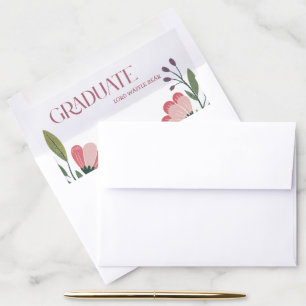 Dog Graduation Party Pet Photo Pink & Floral Envelope Liner