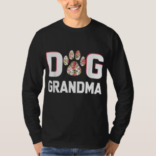 Dog Grandma Flower Puppy Dog Lover T-Shirt