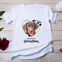 Dog GRANDMA Personalized Heart Dog Lover Pet Photo T-Shirt