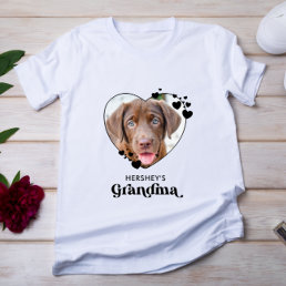 Dog GRANDMA Personalized Heart Dog Lover Pet Photo T-Shirt