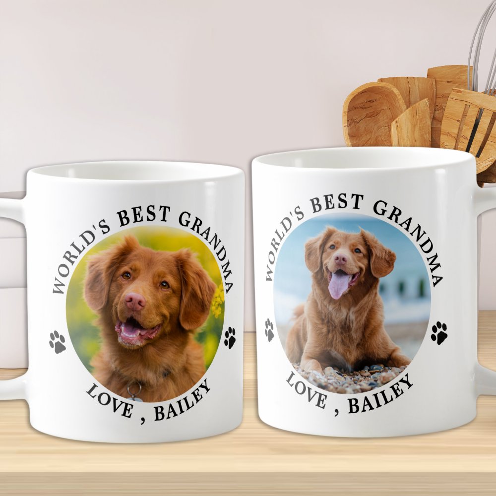 Discover Dog Grandma Personalized Pet Photo Dog Lover Coffee Mug