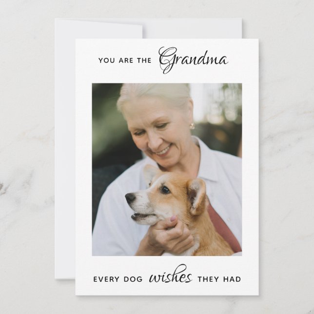 Dog Grandma Personalized Pet Photo Mother's Day Holiday Card (Front)