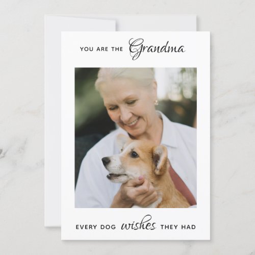 Dog Grandma Personalized Pet Photo Mothers Day Holiday Card