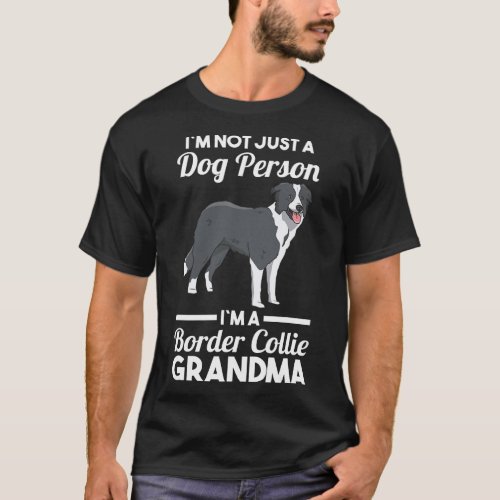 Dog Grandmother Border Collie Grandma  friend T_Shirt