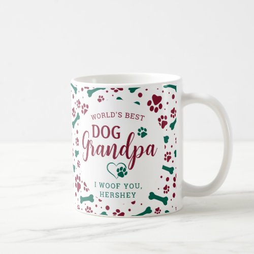 Dog Grandpa Granddog Custom Pet Photo Christmas Coffee Mug