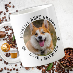 Dog Grandpa Personalized Pet Photo Dog Lover Coffee Mug