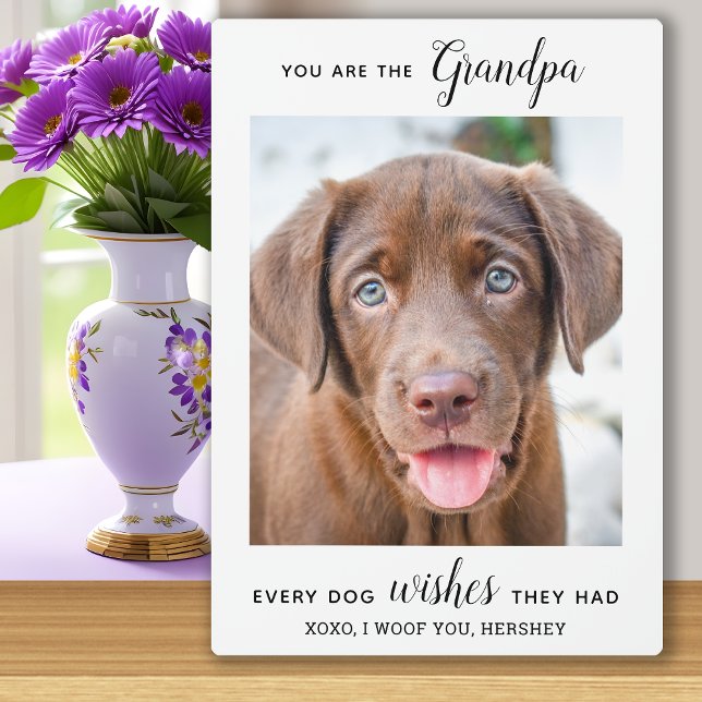 Dog Grandpa Personalized Pet Photo  Plaque (Creator Uploaded)