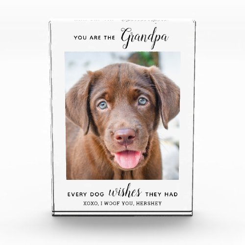 Dog Grandpa Personalized Pet Picture Photo Block