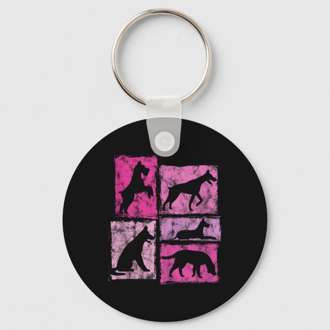 Dog Graphic I Love All Dogs For Women And Girls Re Keychain (Front)