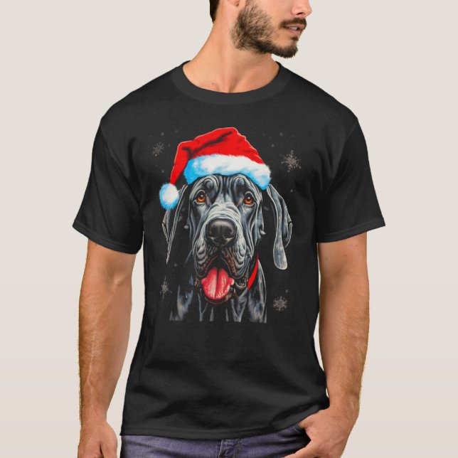 Dog Great Dane Christmas T-Shirt (Front)