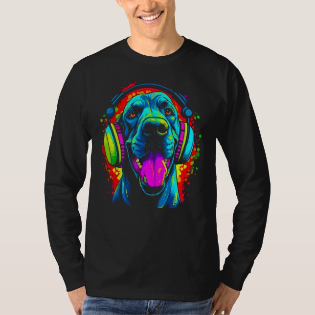 Dog Great Dane DJ Festival T-Shirt (Front)