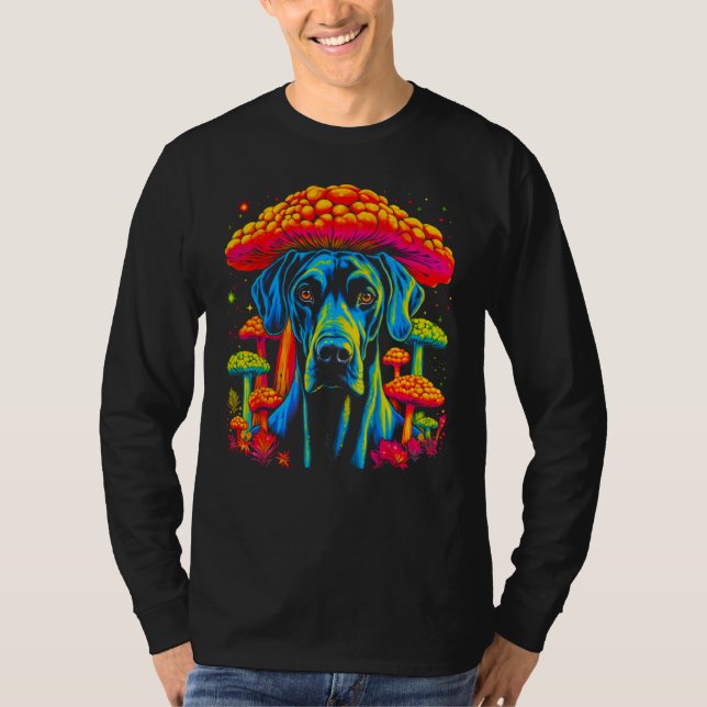 Dog Great Dane Psychedelic Mushroom T-Shirt (Front)