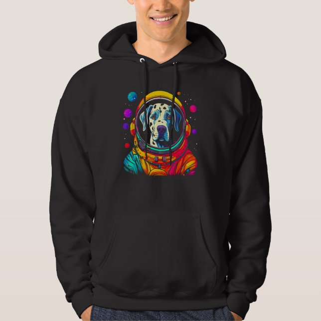 Dog Great Dane Space Astronaut Science Hoodie (Front)