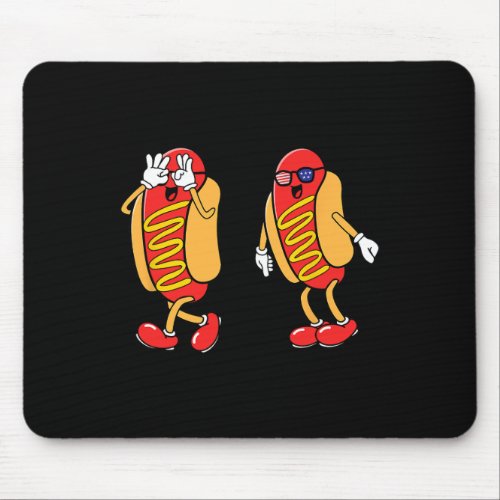 Dog Griddy Dance Hotdog 4th Of July Boys Kids Todd Mouse Pad