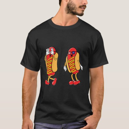 Dog Griddy Dance Hotdog 4th Of July Boys Kids Todd T_Shirt