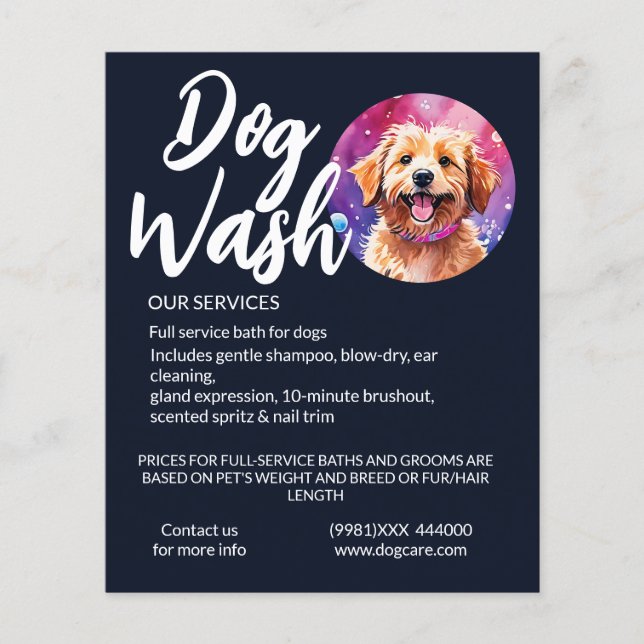 dog groom wash  flyer (Front)