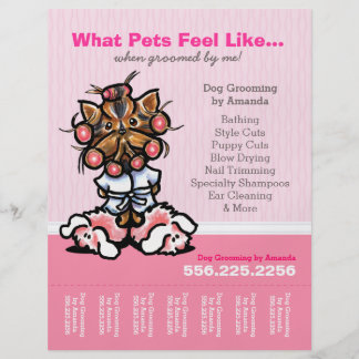 Dog Groomer Ad Spa Yorkie Pink Tear Sheet 8.5