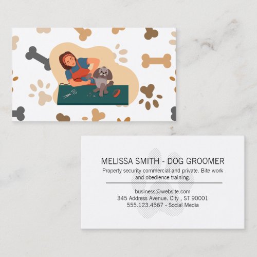 Dog Groomer | Animal Care Services Business Card
