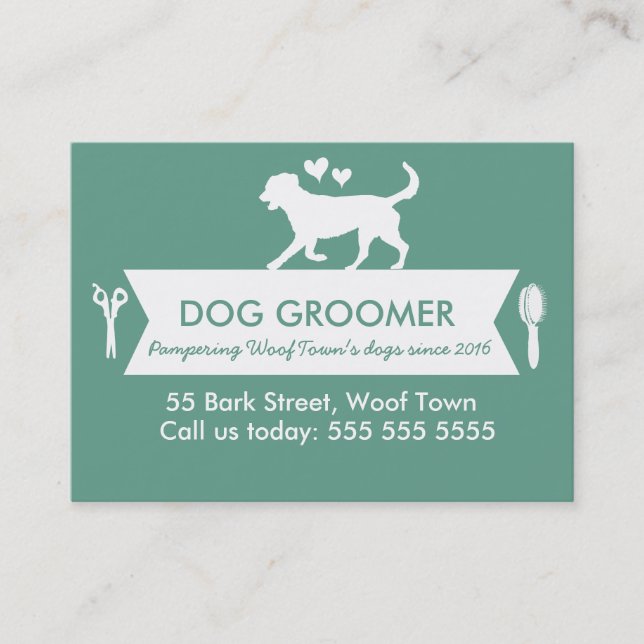 Dog Groomer Appointment Card - Personalizable (Front)