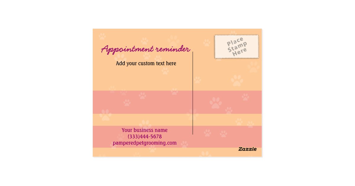 Dog Groomer Appointment reminder Postcard Zazzle