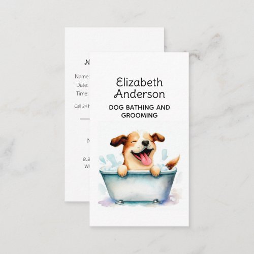 Dog Groomer Bathing Appointment Business Card