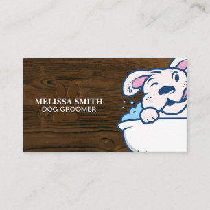 Dog Groomer Bathtub and Bubbles Business Card