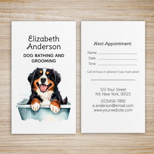 Dog Groomer Bernese Mountain Appointment Business Card