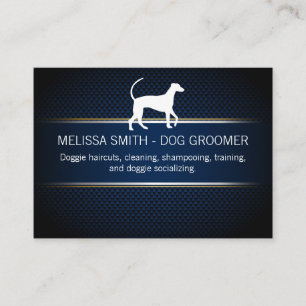 Dog Groomer Blue Mesh Background Appointment Card