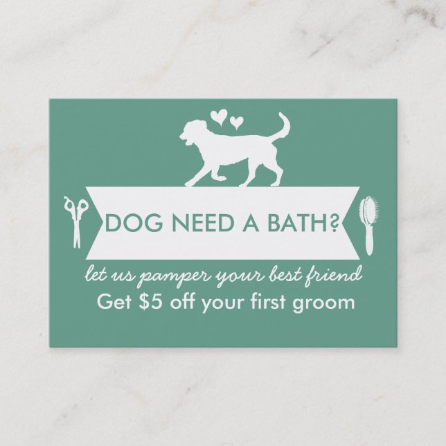Dog Groomer Business Card - Personalizable (Front)