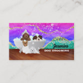 Stylish Dog Pet Grooming Service Business Card
