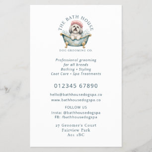 Dog Groomer Business Flyer Cute Lhasa Apso Logo