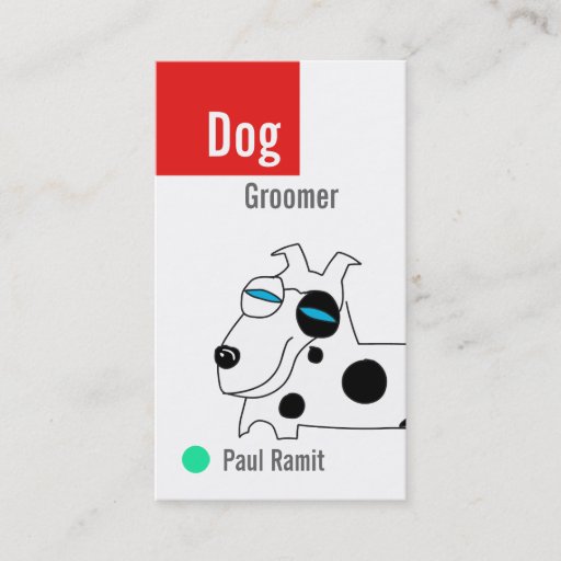 Customizable Dog Groomer Color Business Card