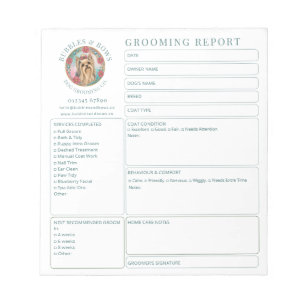 Dog Groomer Consultation Forms Pad Yorkie Logo