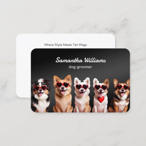  Dog Groomer Custom QR Business Card