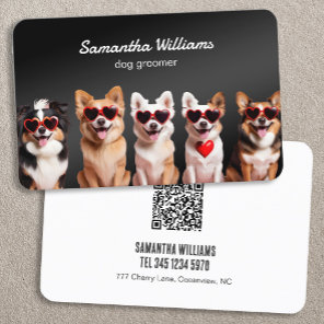 🐶 Dog Groomer Custom QR Business Card