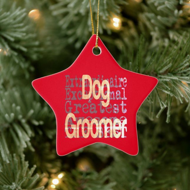 Dog Groomer Extraordinaire Ceramic Ornament (Tree)