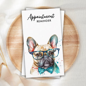 Dog Groomer Funny Cute Puppy French Bulldog  Appointment Card