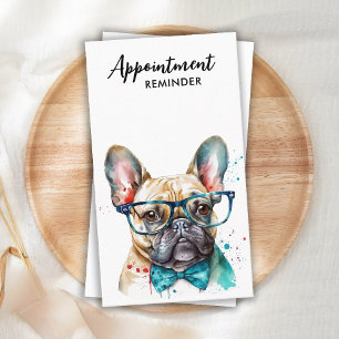 Dog Groomer Funny Cute Puppy French Bulldog Appointment Card