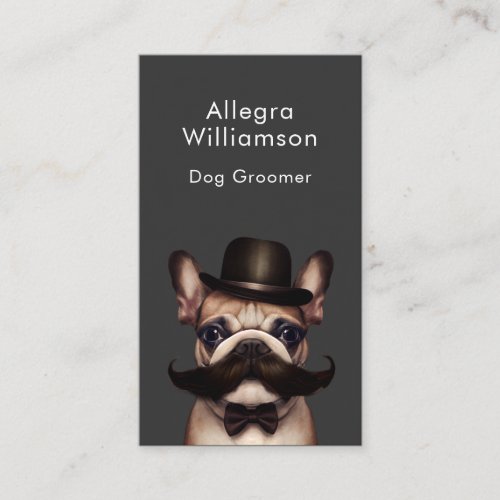 Dog Groomer Funny French Bulldog  Business Card