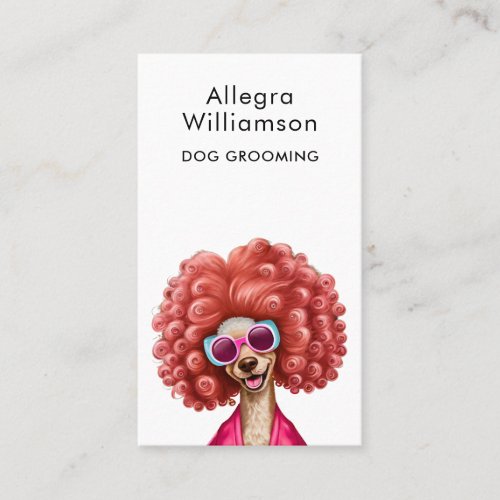 Dog Groomer Funny Pink Poodle Business Card