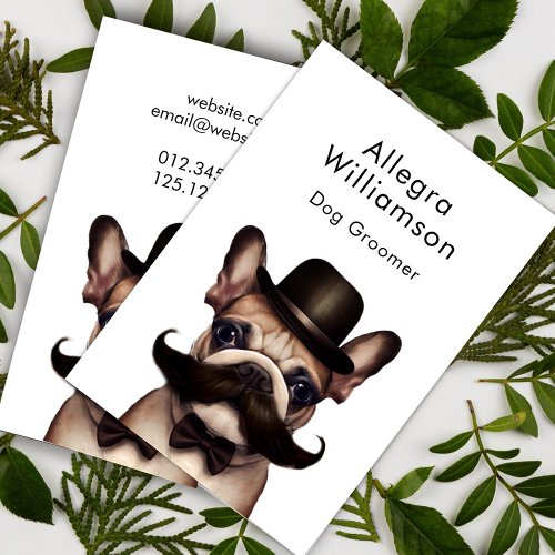 Dog Groomer Funny Puppy in a Bow Tie Business Card