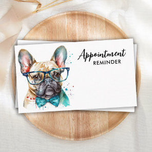 Dog Groomer Funny Puppy Pet French Bulldog Appointment Card