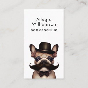 Dog Groomer Funny Puppy Pet French Bulldog Business Card
