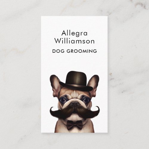 Dog Groomer Funny Puppy Pet French Bulldog  Business Card