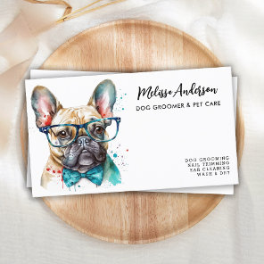 Dog Groomer Funny Puppy Pet French Bulldog Business Card