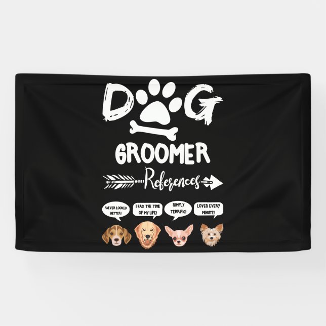 Dog Groomer Gift References Grooming Dog Salon Spa Banner (Horizontal)