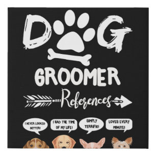 Dog Groomer Gift References Grooming Dog Salon Spa Faux Canvas Print
