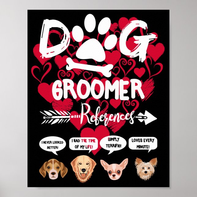 Dog Groomer Gift References Grooming Dog Salon Spa Poster (Front)